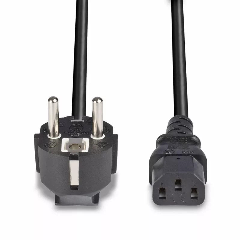 Lindy 3m Schuko 2 Pin Plug to IEC C13 Power Cable, Black, 3 m, CEE7/7, C13 coupler