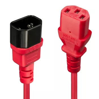 Lindy 1m IEC Extension Cable, Red