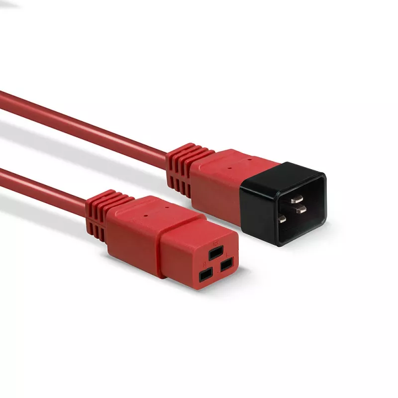 Lindy 1m IEC C19 to C20 Extension Cable, Red