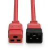 Lindy 1m IEC C19 to C20 Extension Cable, Red