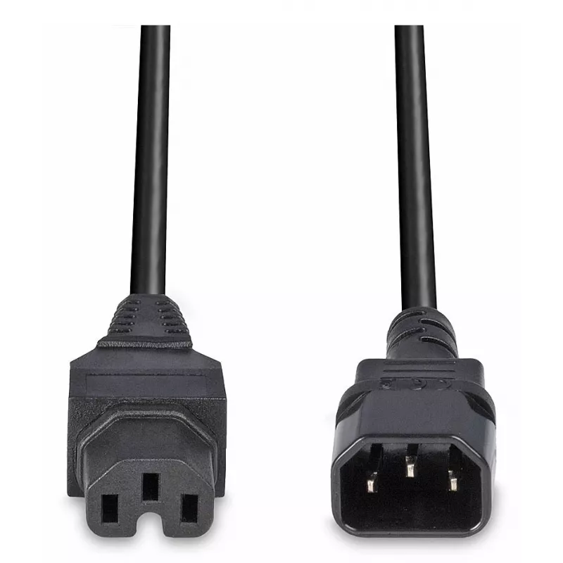 Lindy 2m IEC C14 to IEC C15 'Hot Condition' Power Cable, Black