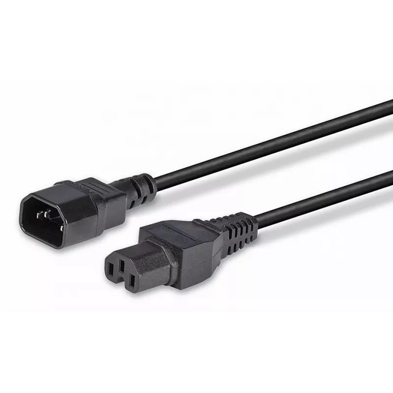 Lindy 2m IEC C14 to IEC C15 'Hot Condition' Power Cable, Black