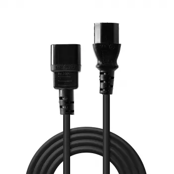 Lindy 1m IEC Extension Cable, Black, 1 m, C14 coupler, C13 coupler