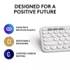 Compact mini keyboard Logitech Pebble Keys 2 K380s — RF Wireless + Bluetooth, QWERTY US International, white