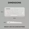 Compact mini keyboard Logitech Pebble Keys 2 K380s — RF Wireless + Bluetooth, QWERTY US International, white