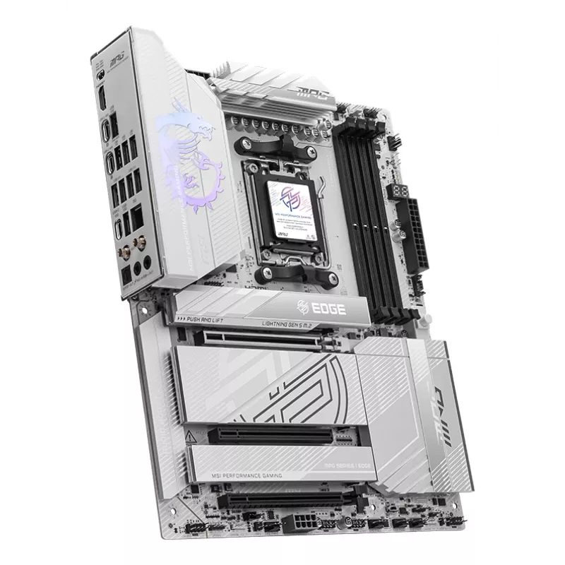 Motherboard MSI MPG X870E EDGE TI WIFI, AMD X870E chipset, Socket AM5, ATX, DDR5, 4×DIMM, Wi‑Fi 7, 5Gb LAN, 4×M.2