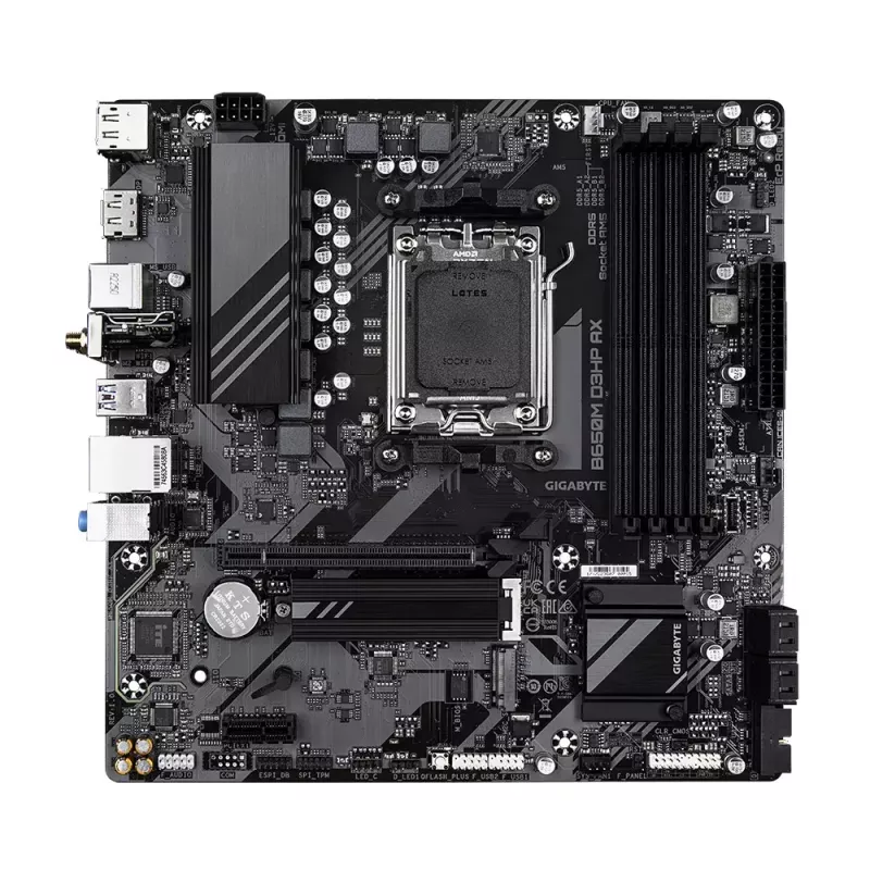 Motherboard GIGABYTE B650M D3HP AX Micro ATX, AMD AM5, B650, 4x DDR5 DIMM, 256GB, Wi‑Fi, 2.5Gb LAN
