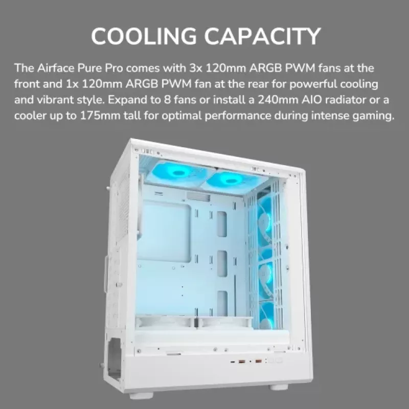 COUGAR Midi Tower Case Airface Pure PRO, ARGB, Black