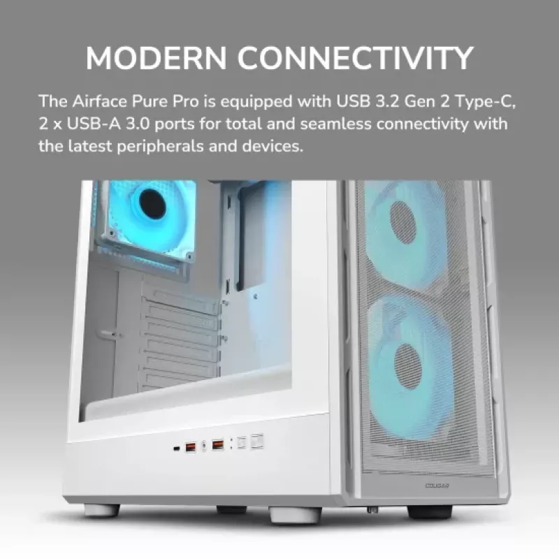 COUGAR Midi Tower Case Airface Pure PRO, ARGB, Black