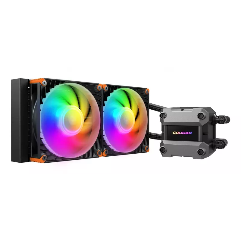 COUGAR CPU Water Cooling Poseidon Ultra 240, ARGB, Black, All-in-one liquid cooler, 12 cm, 500 RPM, 2200 RPM, Black