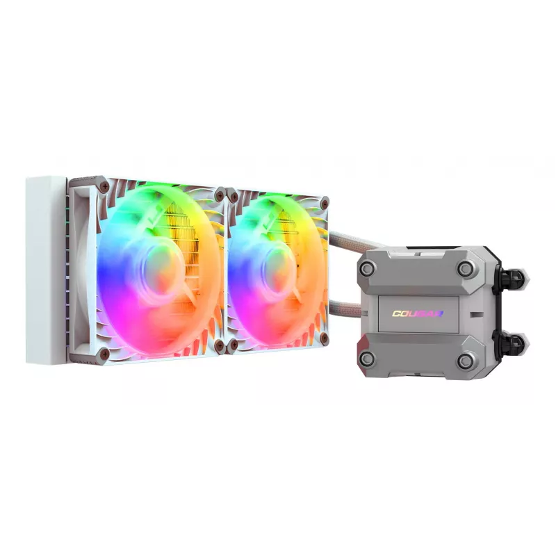 COUGAR CPU Water Cooling Poseidon Ultra 240, ARGB, White, All-in-one liquid cooler, 12 cm, 500 RPM, 2200 RPM, White