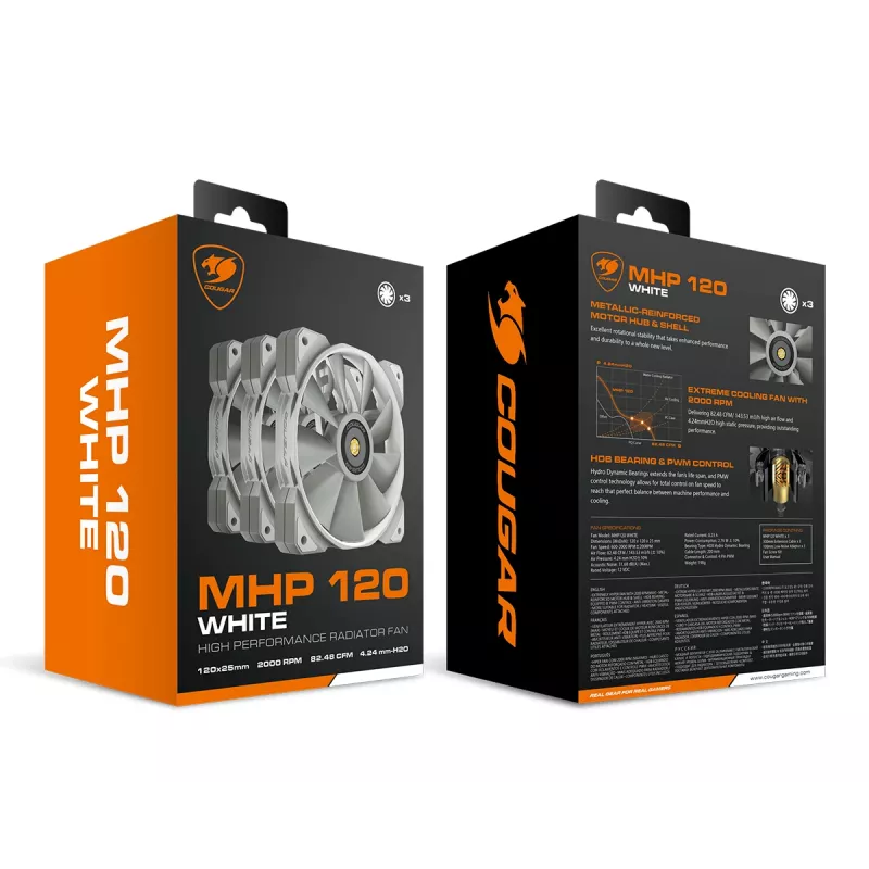COUGAR Case Fan MHP 120, White, 3-pack