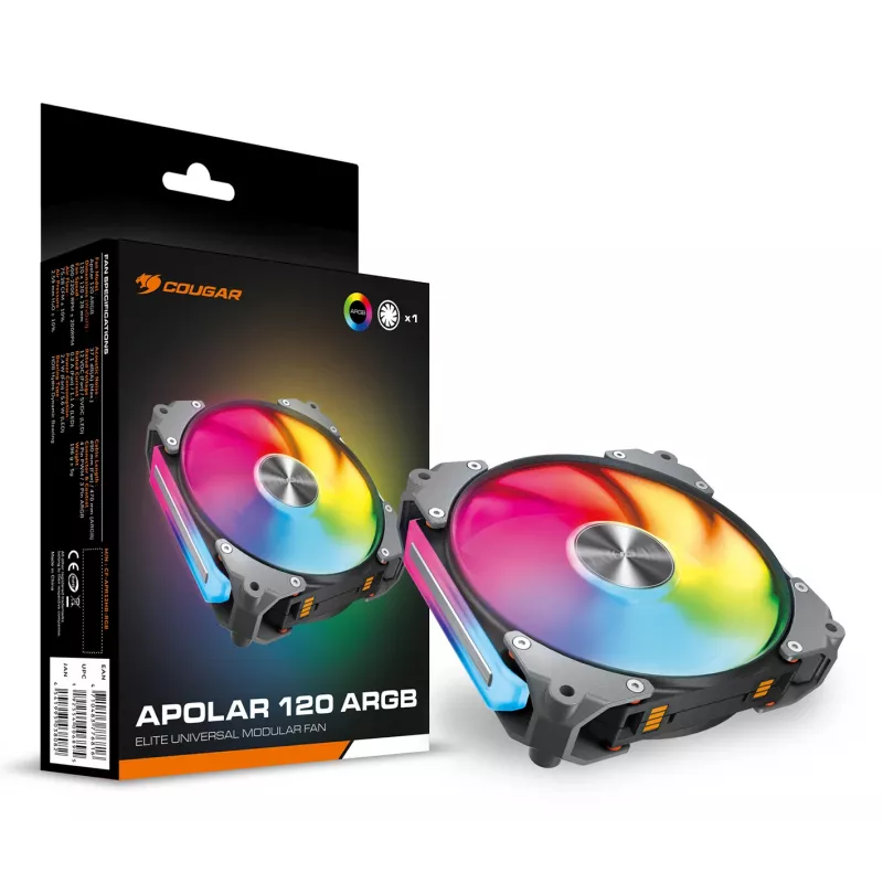 COUGAR Case Fan Apolar 120 ARGB, Black, Fan, 12 cm, Black