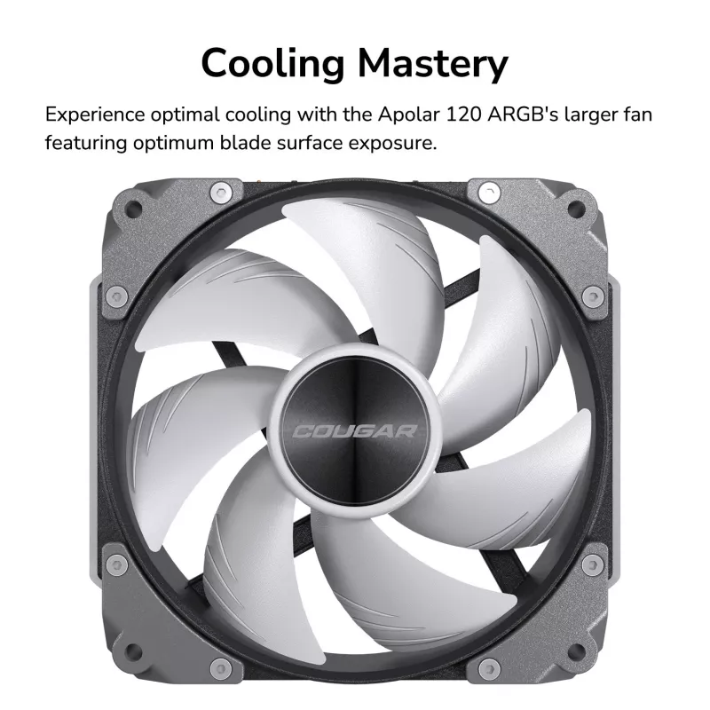 COUGAR Case Fan Apolar 120 ARGB, White, Fan, 12 cm, White