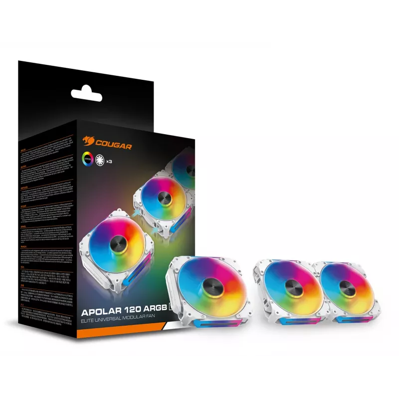 COUGAR Case Fan Apolar 120 ARGB, White (3 in one package), Fan, 12 cm, White