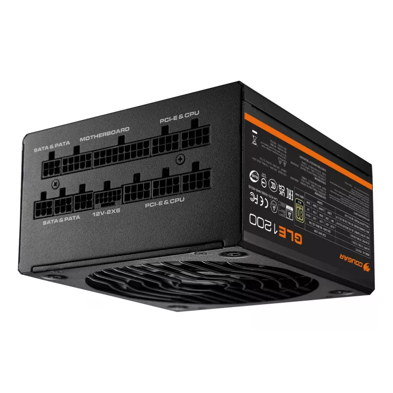 COUGAR Power Supply GLE 1000W ATX3.1 / 80 Plus Gold, 1000 W, 100 - 240 V, 50/60 Hz, 15-7.5 A, 120 W, 1000 W