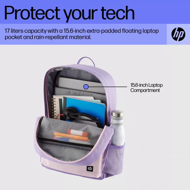 HP Campus Lavender Backpack, Backpack, 490 g