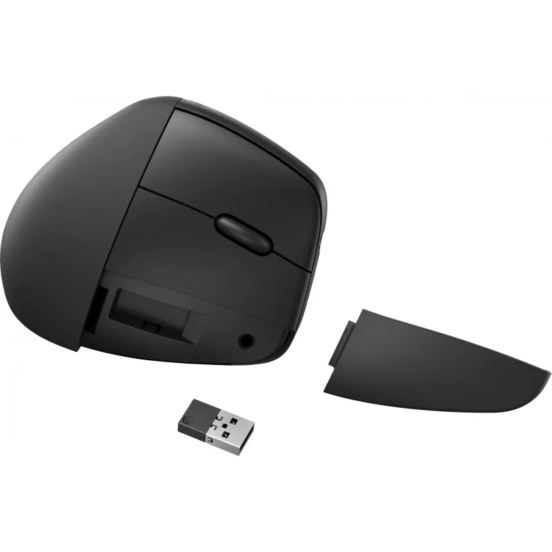HP 920 Ergonomic Wireless Mouse, Right-hand, Vertical design, Bluetooth + USB Type-A, 4000 DPI, Black
