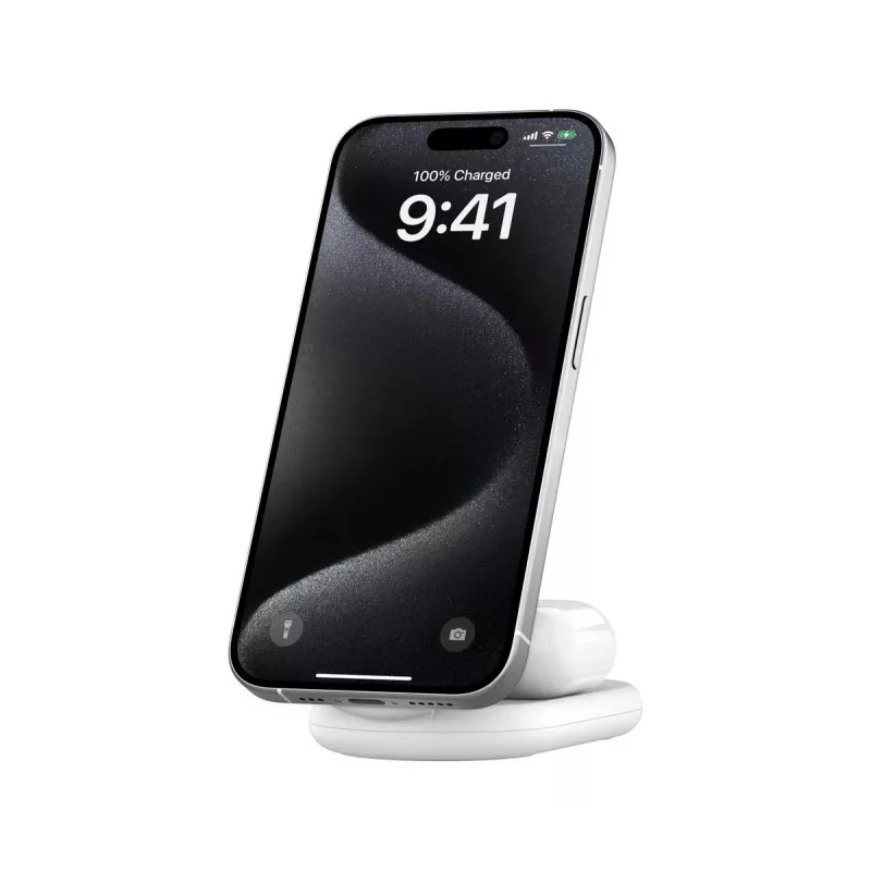 BELKIN Boostcharge Qi2 15w Magnetic 2in1 Stand - White