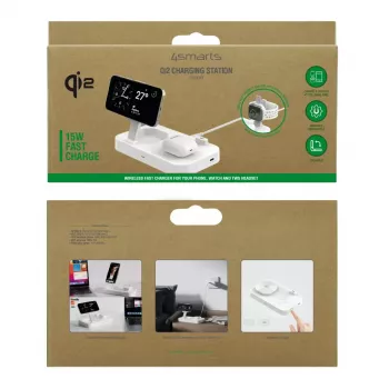 Wireless Charger 4smarts Qi2 Universal White Fast Charging Indoor AC 12V