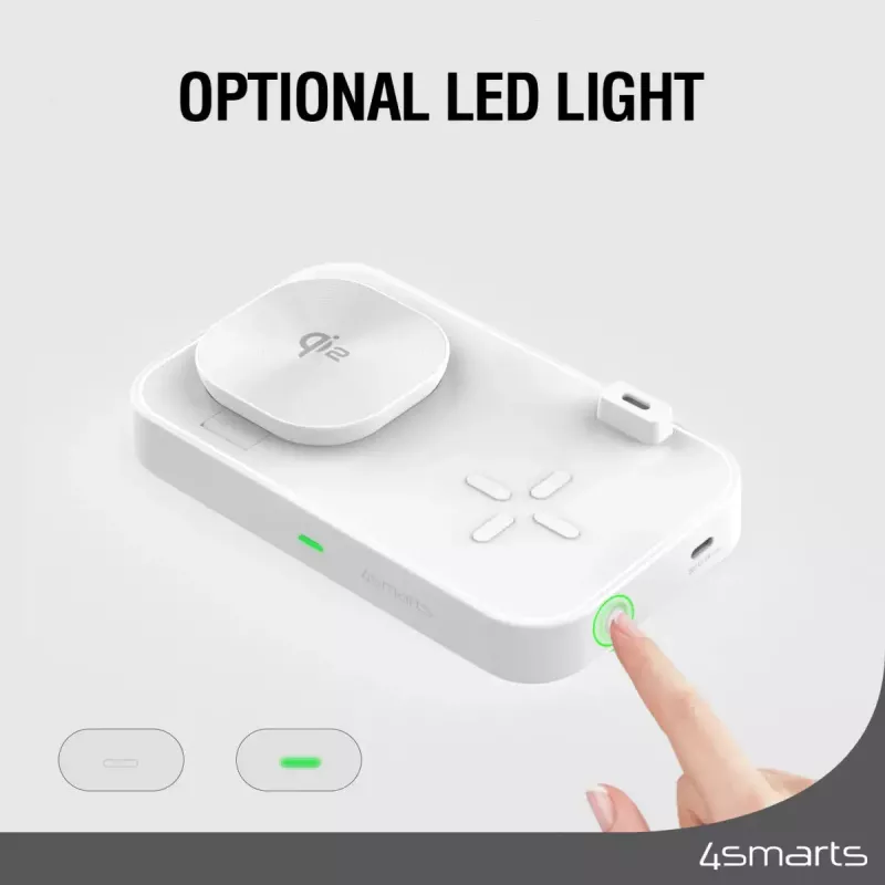 Wireless Charger 4smarts Qi2 Universal White Fast Charging Indoor AC 12V