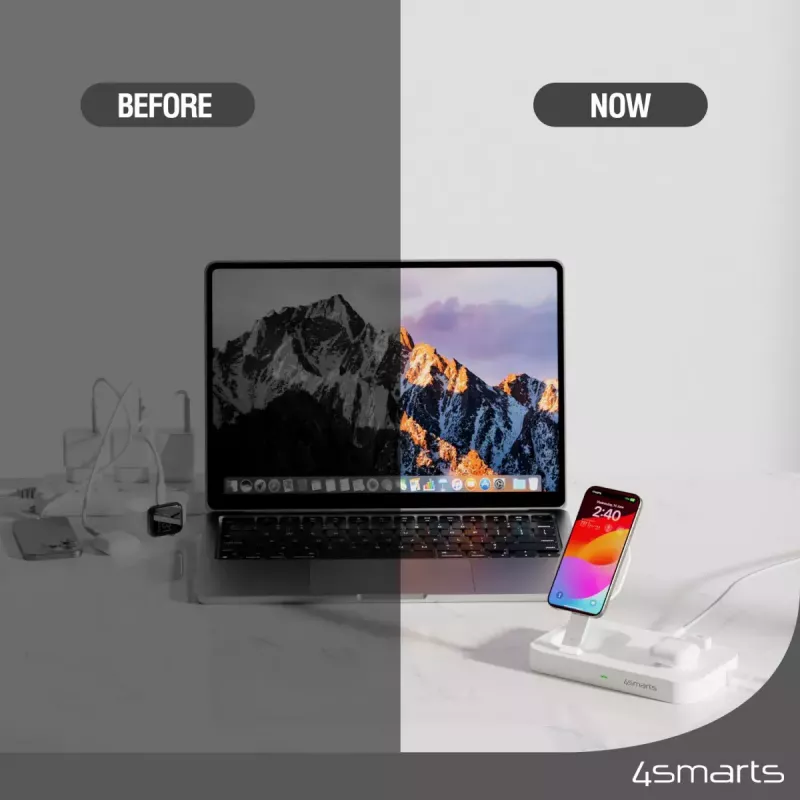 Wireless Charger 4smarts Qi2 Universal White Fast Charging Indoor AC 12V