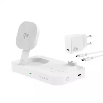 Wireless Charger 4smarts Qi2 Universal White Fast Charging Indoor AC 12V