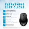 HP 430 Multi-Device Wireless Mouse, Ambidextrous, Optical, RF Wireless + Bluetooth, 1200 DPI, Black