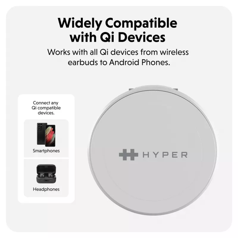 Targus HJ3310WHGL mobile device charger Headphones, Smartphone, Smartwatch White USB Wireless charging Fast charging Indoor
