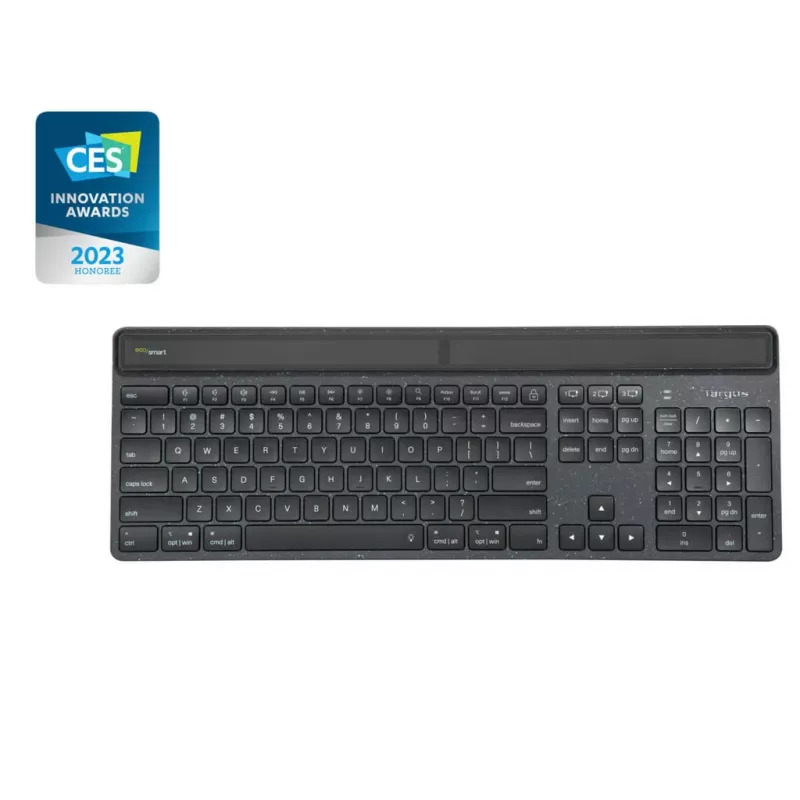 Targus Sustainable Energy Harvesting EcoSmart keyboard Universal Bluetooth QWERTY Nordic Black
