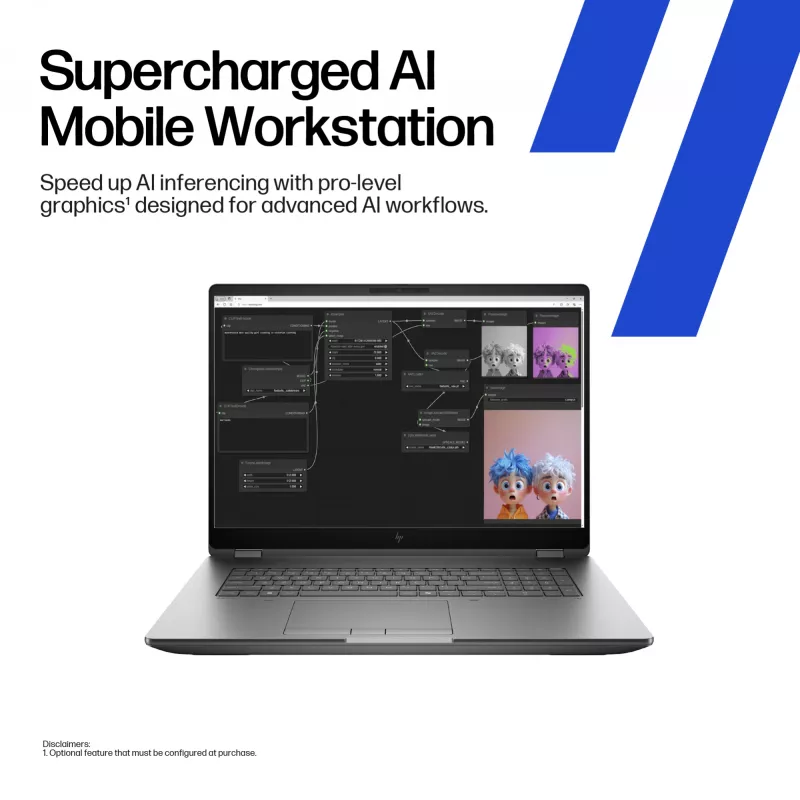HP ZBook Fury G1i Intel Core Ultra 9 285HX 45.7 cm (18 inch) WQXGA 64 GB DDR5-SDRAM Wi-Fi 7 (802.11be) Windows 11 Pro AI Workstation, AI PC