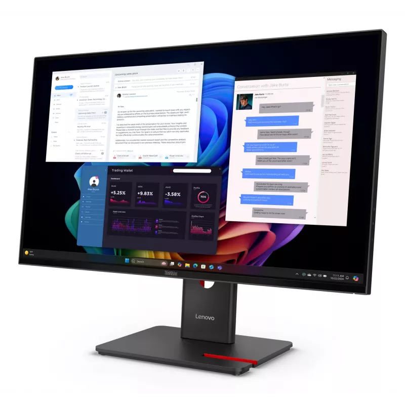 Lenovo ThinkVision T27UD-40 Monitor, 68.6 cm (27 inch), 3840 x 2160 pixels, 4K Ultra HD, LCD, 6 ms, Black