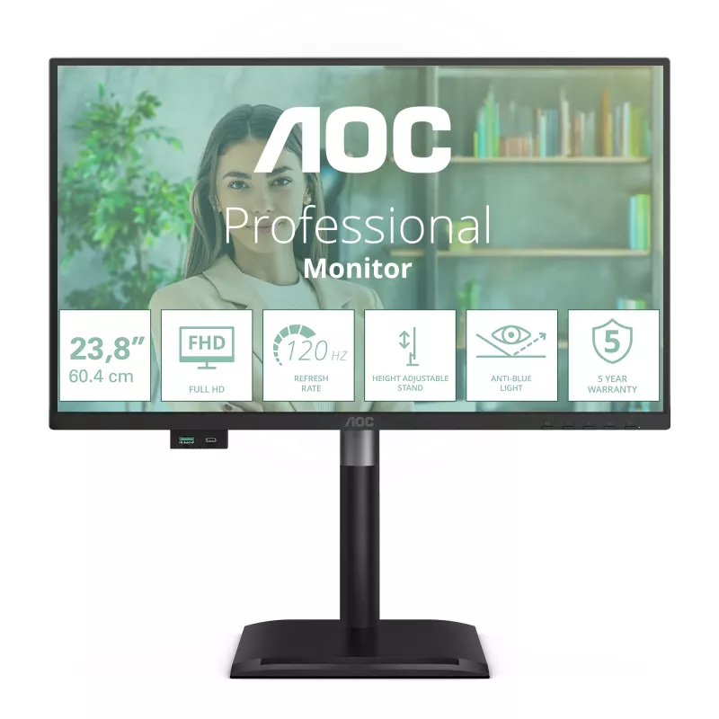 AOC 24P4U computer monitor 60.5 cm (23.8 inch) 1920 x 1080 pixels Full HD Black