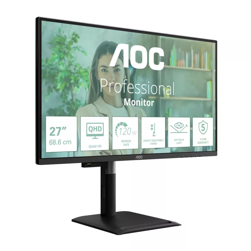 AOC Q27P4U computer monitor 68.6 cm (27 inch) 2560 x 1440 pixels Wide Quad HD Black