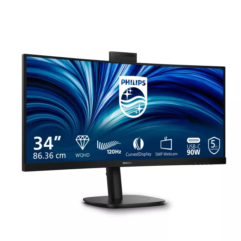 Philips 3000 series 34B2U3600CH/00 computer monitor 86.4 cm (34 inch) 3440 x 1440 pixels Wide Quad HD LCD Black