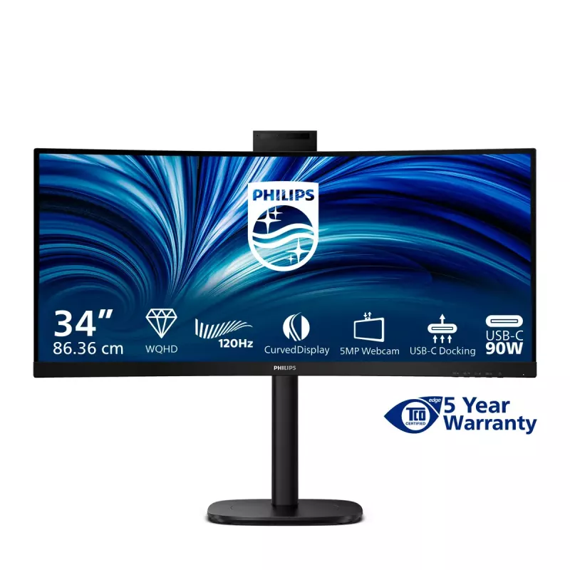 Philips 3000 series 34B2U3600CH/00 computer monitor 86.4 cm (34 inch) 3440 x 1440 pixels Wide Quad HD LCD Black
