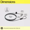 HP Essential Nano Combination Cable Lock, 1.83 m, Combination lock, Stainless steel