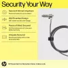 HP Essential Nano Combination Cable Lock, 1.83 m, Combination lock, Stainless steel