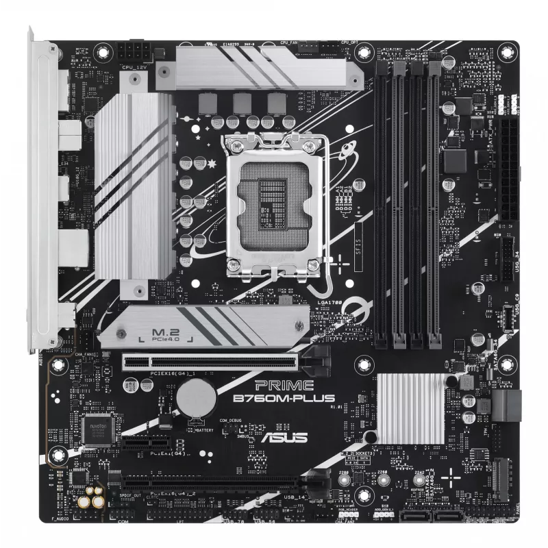 Motherboard ASUS PRIME B760M-PLUS — Intel B760, LGA 1700, micro‑ATX, DDR5, 4 DIMM, 192GB, 2.5Gb LAN, 2x M.2