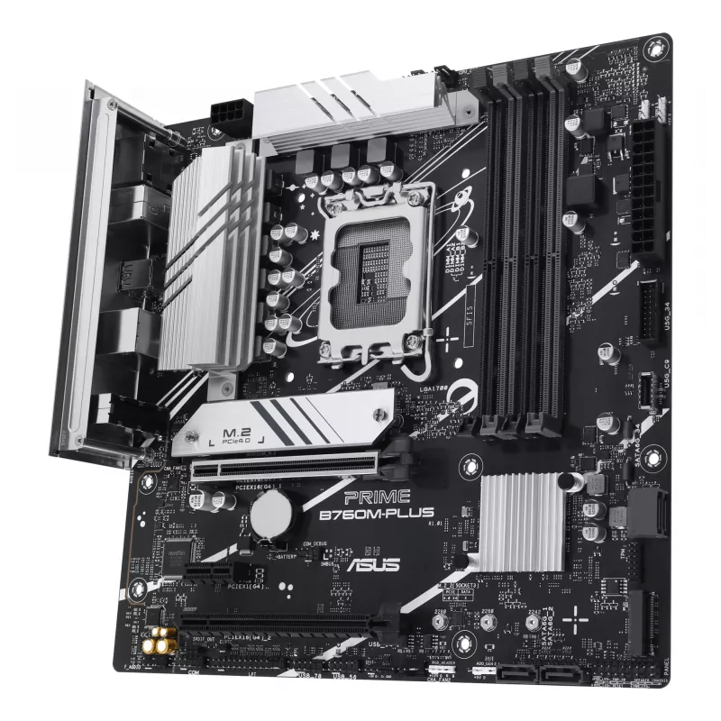 Motherboard ASUS PRIME B760M-PLUS — Intel B760, LGA 1700, micro‑ATX, DDR5, 4 DIMM, 192GB, 2.5Gb LAN, 2x M.2