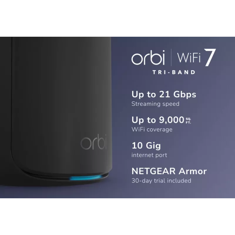NETGEAR Orbi 870 Tri-band (2.4 GHz / 5 GHz / 6 GHz) Wi-Fi 7 (802.11be) Black 4 Internal