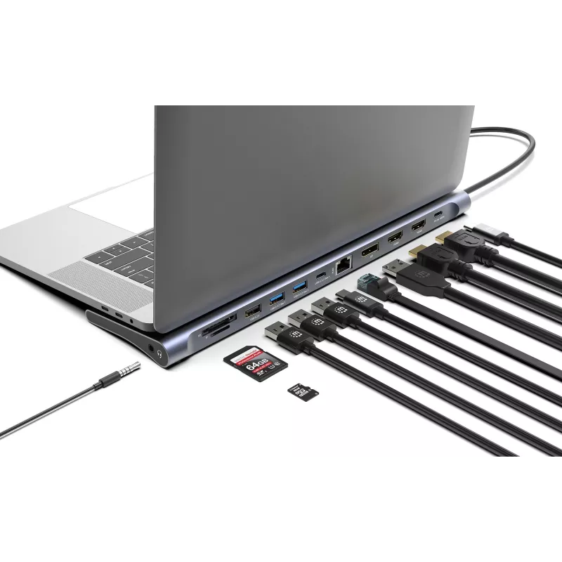 Dock/Hub Manhattan USB-C 10 Ports 4K 60Hz Power Delivery