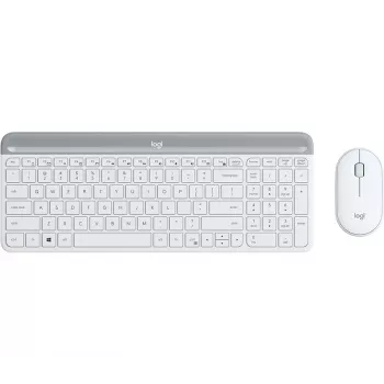 LOGITECH Slim Wireless Keyboard And Mouse Combo Mk470 - Offwhite - Qwerty Us/int'l