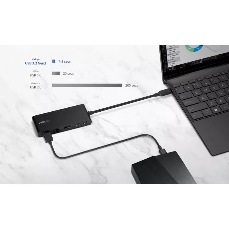 ASUS Dual 4K USB-C Dock DC201 Wired USB 3.2 Gen 2 (3.1 Gen 2) Type-C Black