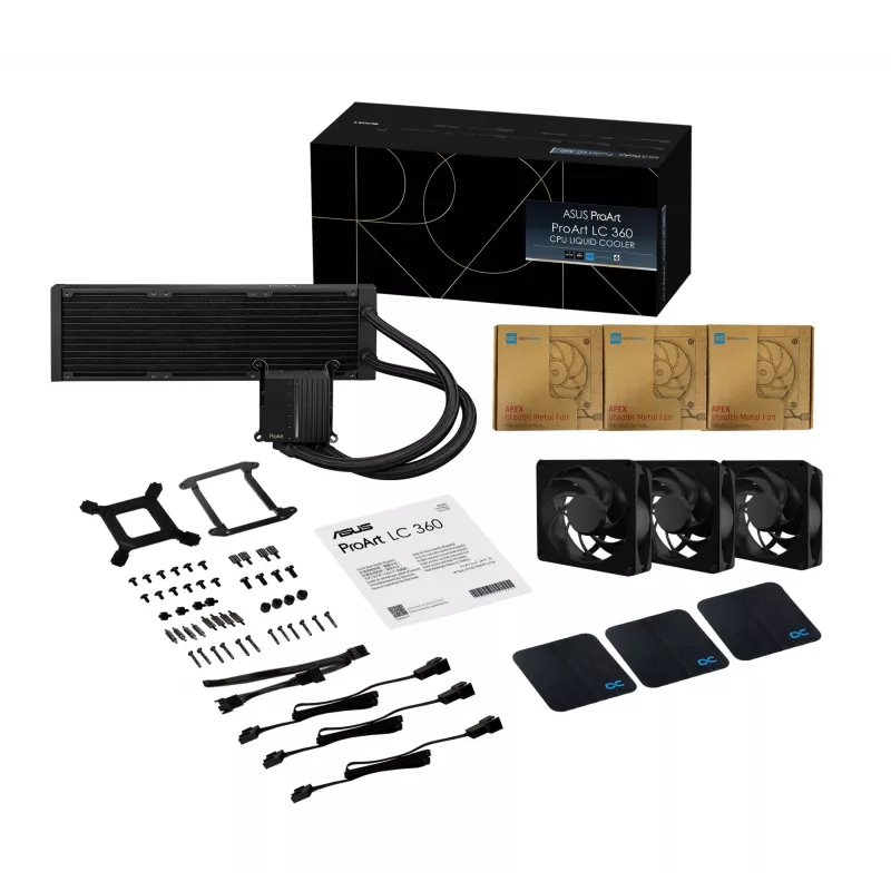 Liquid cooling kit ASUS ProArt LC 360 Black — 3x120 mm fans 800–2200 RPM, radiator 360 mm, copper base, 40 cm tubes