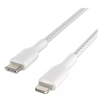 BELKIN Lightning To USB-c Cable Braid 1m White