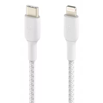 BELKIN Lightning To USB-c Cable Braid 1m White