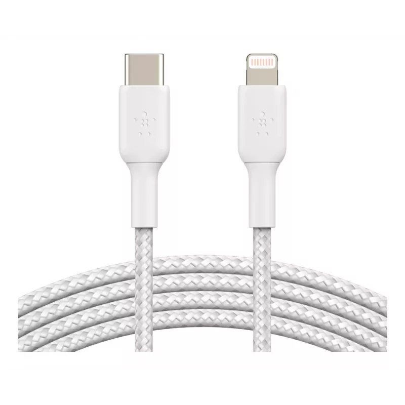 BELKIN Lightning To USB-c Cable Braid 1m White