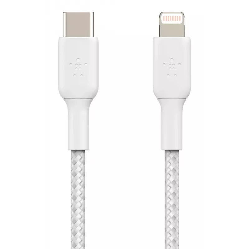 BELKIN Lightning To USB-c Cable Braid 1m White