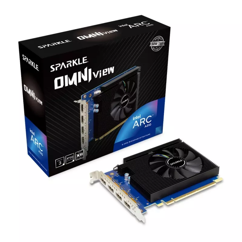 Graphics Card Sparkle Intel Arc A310 OMNI View — 4 GB GDDR6, 2000 MHz, PCIe 4.0 x8